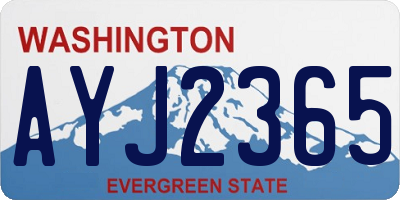 WA license plate AYJ2365