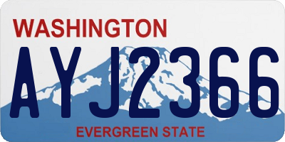 WA license plate AYJ2366