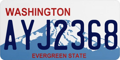 WA license plate AYJ2368