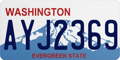 WA license plate AYJ2369