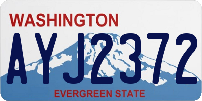 WA license plate AYJ2372