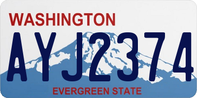 WA license plate AYJ2374
