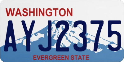 WA license plate AYJ2375