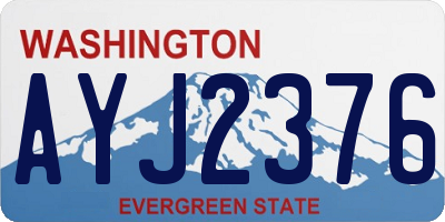 WA license plate AYJ2376