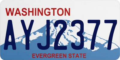 WA license plate AYJ2377