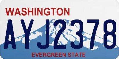 WA license plate AYJ2378