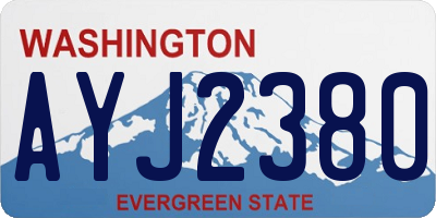 WA license plate AYJ2380