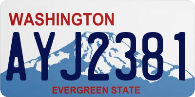 WA license plate AYJ2381