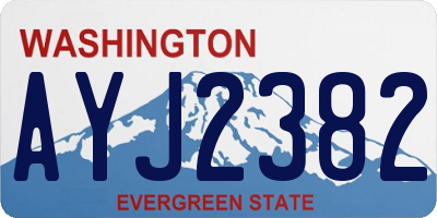 WA license plate AYJ2382