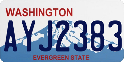 WA license plate AYJ2383