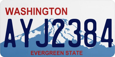 WA license plate AYJ2384