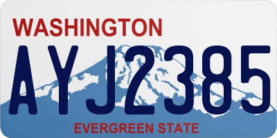 WA license plate AYJ2385