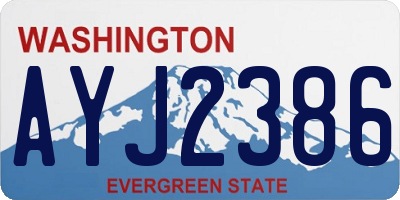 WA license plate AYJ2386