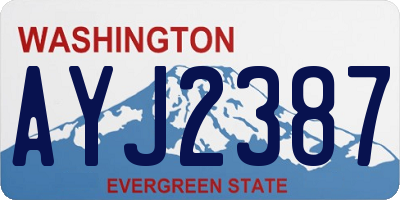 WA license plate AYJ2387