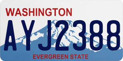WA license plate AYJ2388
