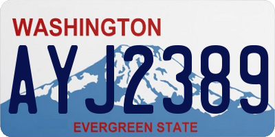 WA license plate AYJ2389