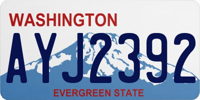 WA license plate AYJ2392