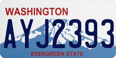 WA license plate AYJ2393