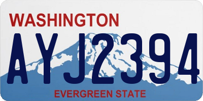 WA license plate AYJ2394