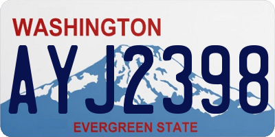 WA license plate AYJ2398