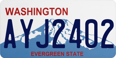 WA license plate AYJ2402