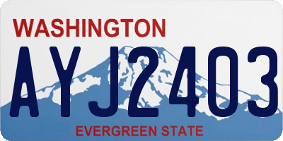 WA license plate AYJ2403