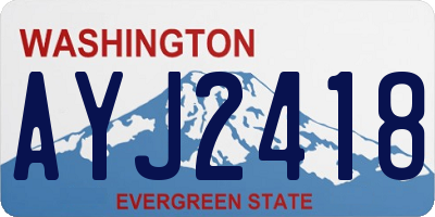 WA license plate AYJ2418
