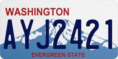 WA license plate AYJ2421