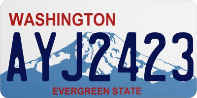 WA license plate AYJ2423