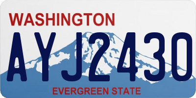 WA license plate AYJ2430