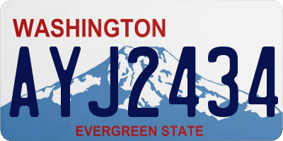 WA license plate AYJ2434
