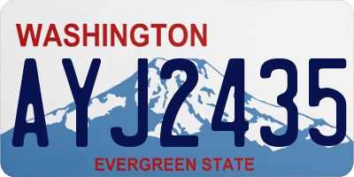 WA license plate AYJ2435