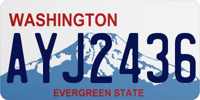 WA license plate AYJ2436