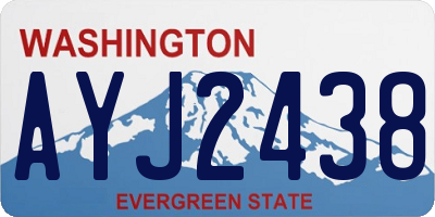 WA license plate AYJ2438