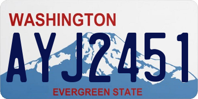 WA license plate AYJ2451