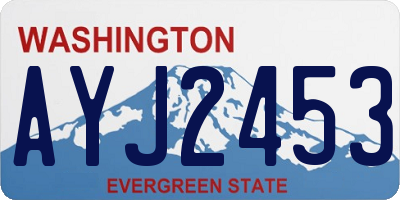 WA license plate AYJ2453