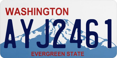 WA license plate AYJ2461