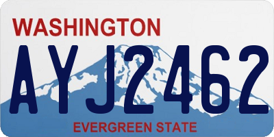 WA license plate AYJ2462
