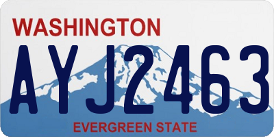WA license plate AYJ2463