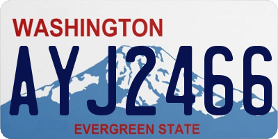 WA license plate AYJ2466