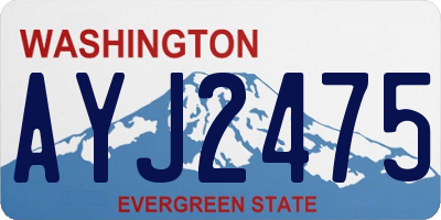 WA license plate AYJ2475