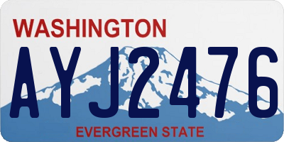 WA license plate AYJ2476