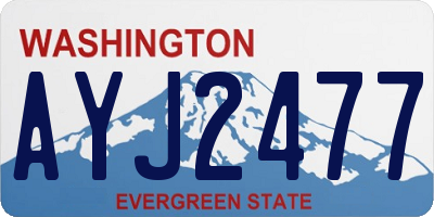 WA license plate AYJ2477