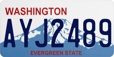 WA license plate AYJ2489