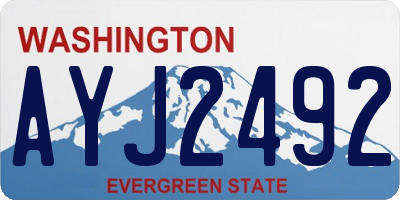 WA license plate AYJ2492
