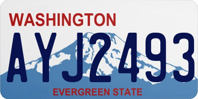 WA license plate AYJ2493