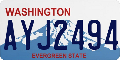 WA license plate AYJ2494