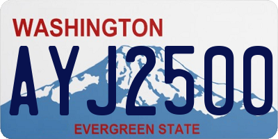 WA license plate AYJ2500
