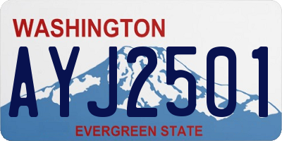 WA license plate AYJ2501
