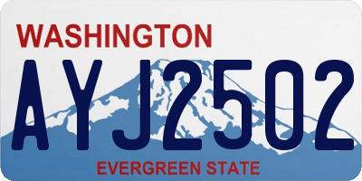 WA license plate AYJ2502
